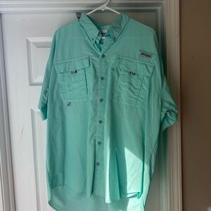 Columbia PFG Seafoam Button Down Fishing Shirt